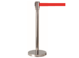 POSTE SEPARADOR INOX CINTA EXTENSIBLE ROJA 2m.